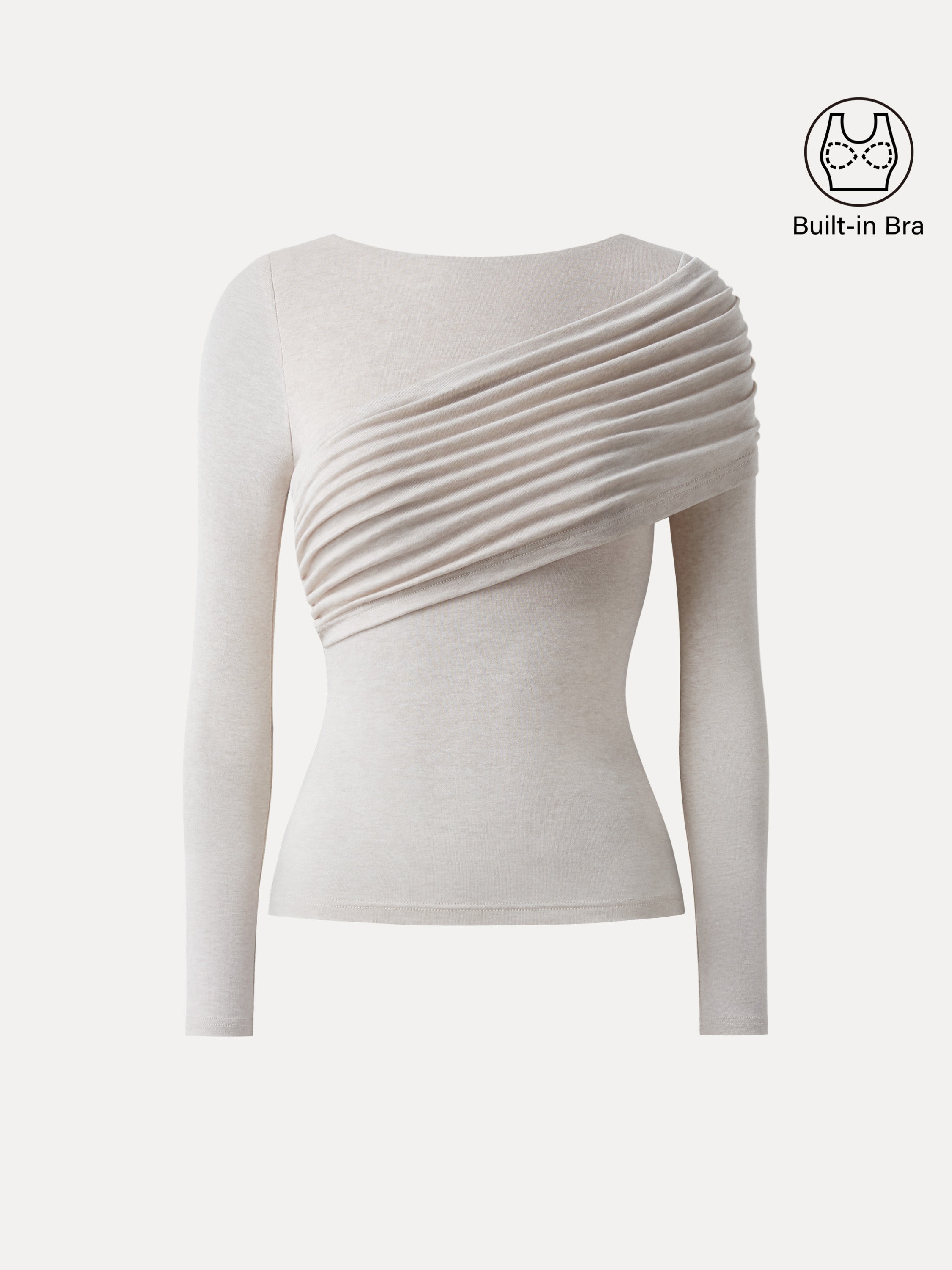 Valentina | Top de manga larga Brami fruncido en lana Tencel