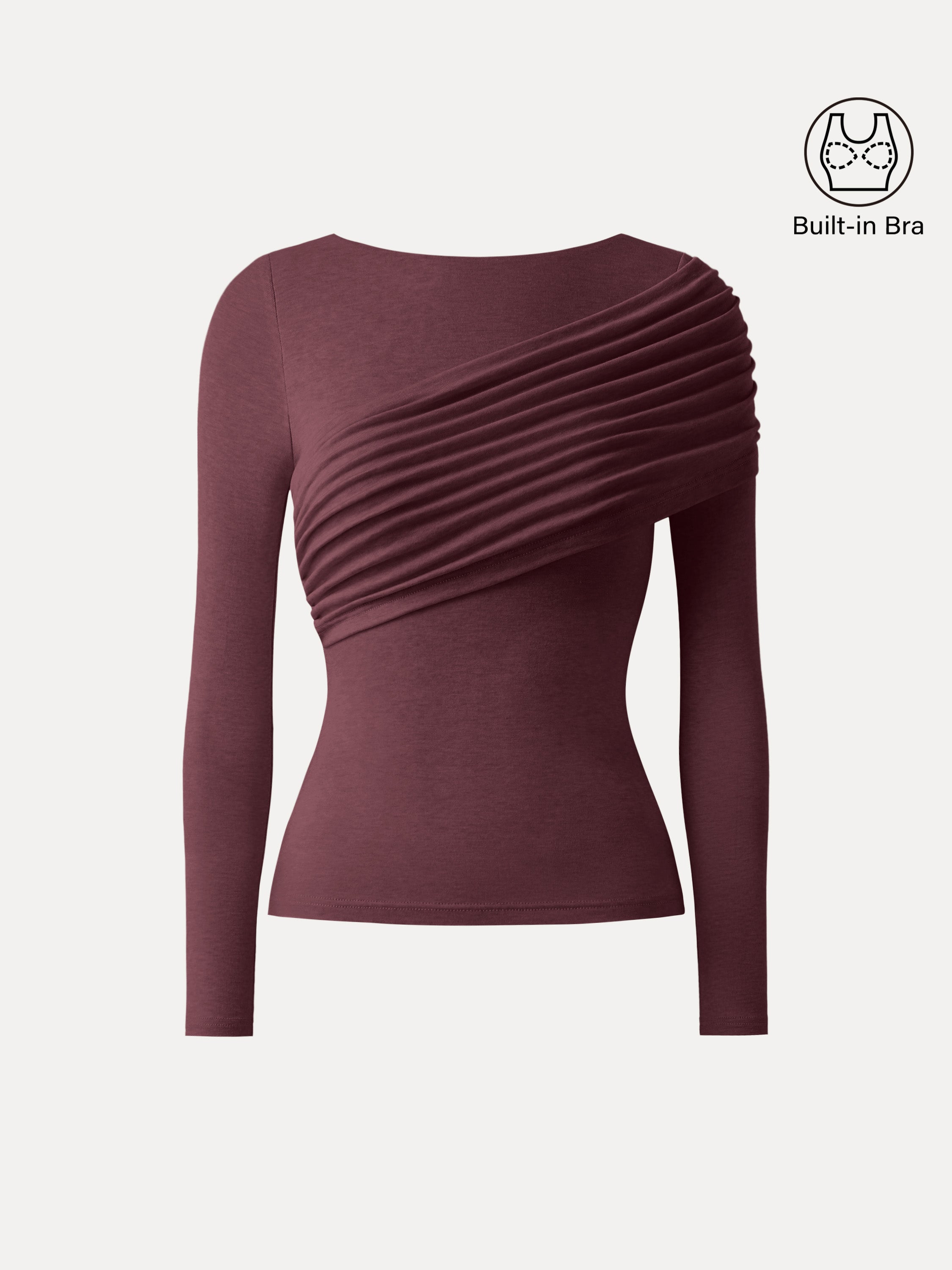 Valentina | Top de manga larga Brami fruncido en lana Tencel