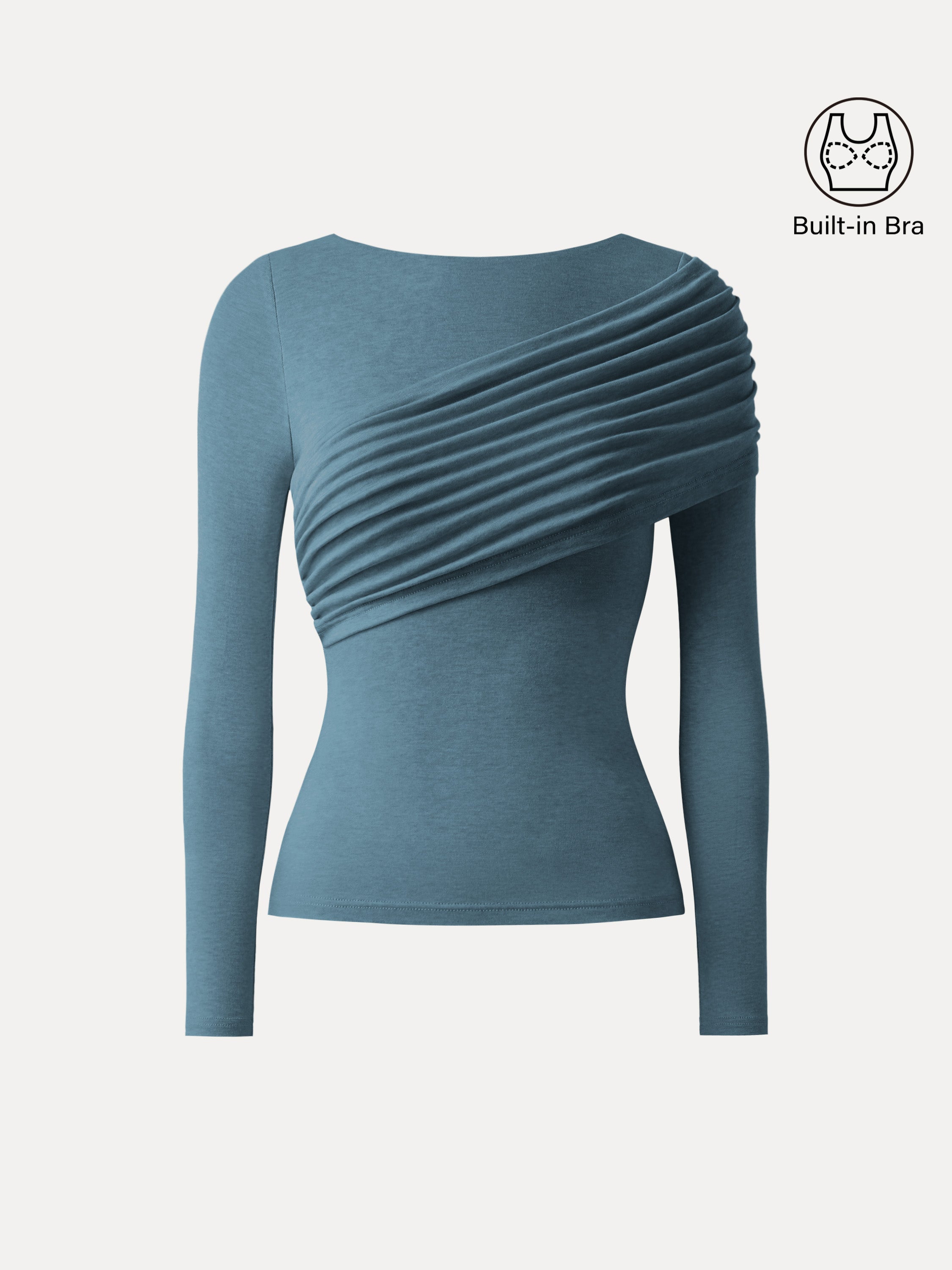 Valentina | Top de manga larga Brami fruncido en lana Tencel