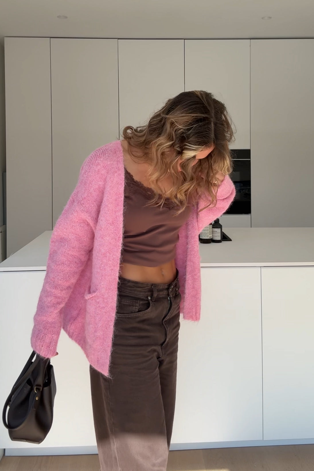 Cárdigan color rosa