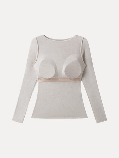 Valentina | Top de manga larga Brami fruncido en lana Tencel