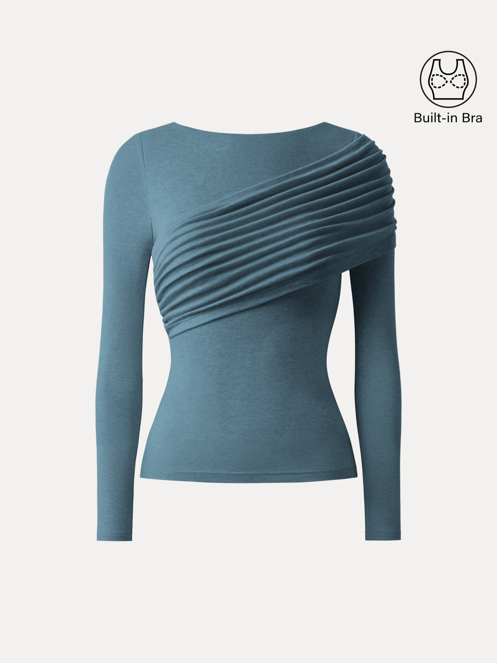 Valentina | Top de manga larga Brami fruncido en lana Tencel