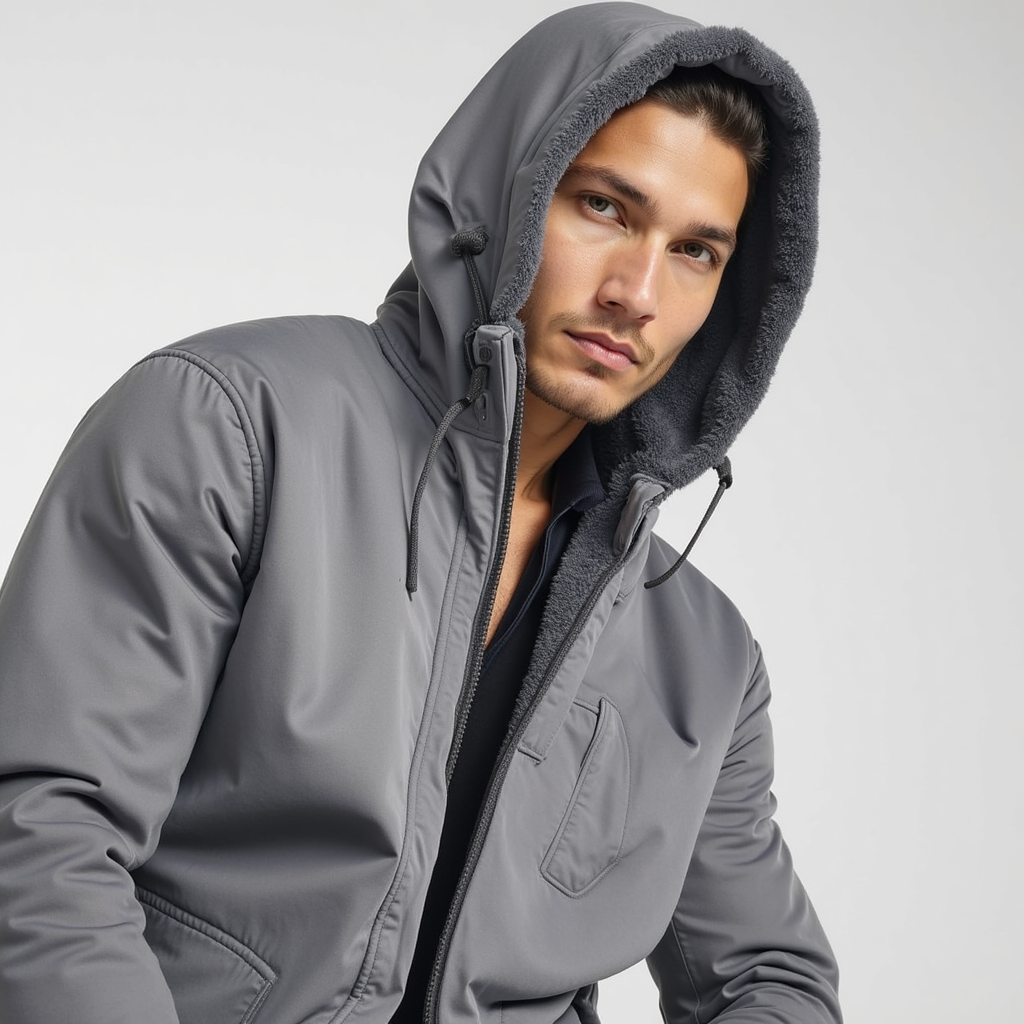 León™ – Chaqueta de hombre con capucha ajustable