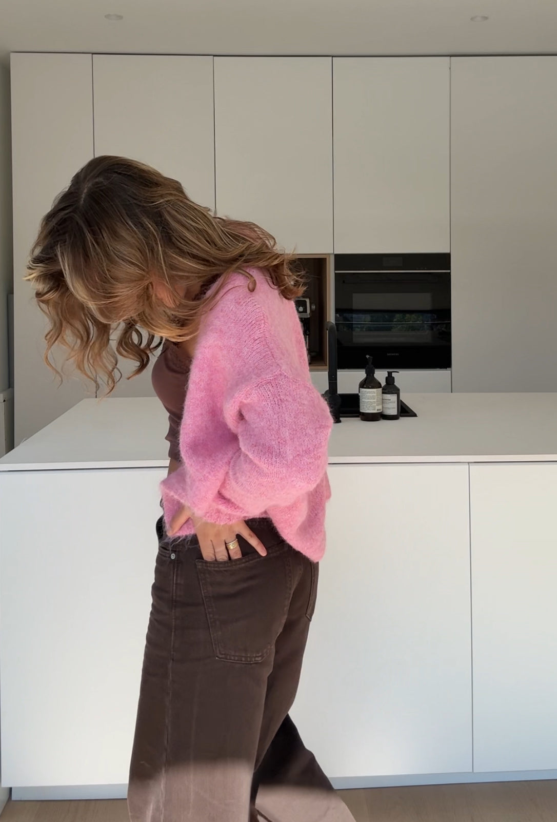 Cárdigan color rosa