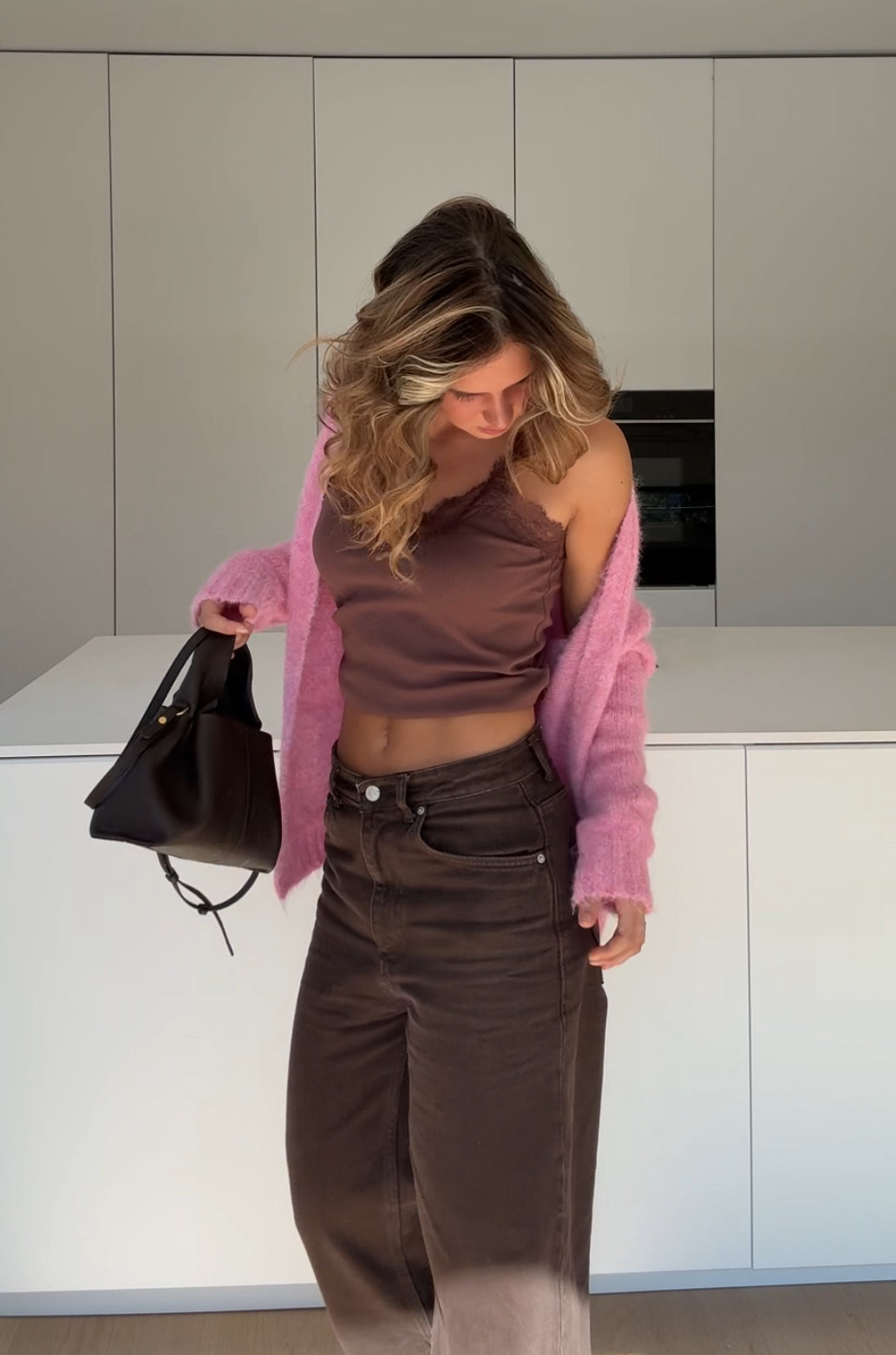 Cárdigan color rosa