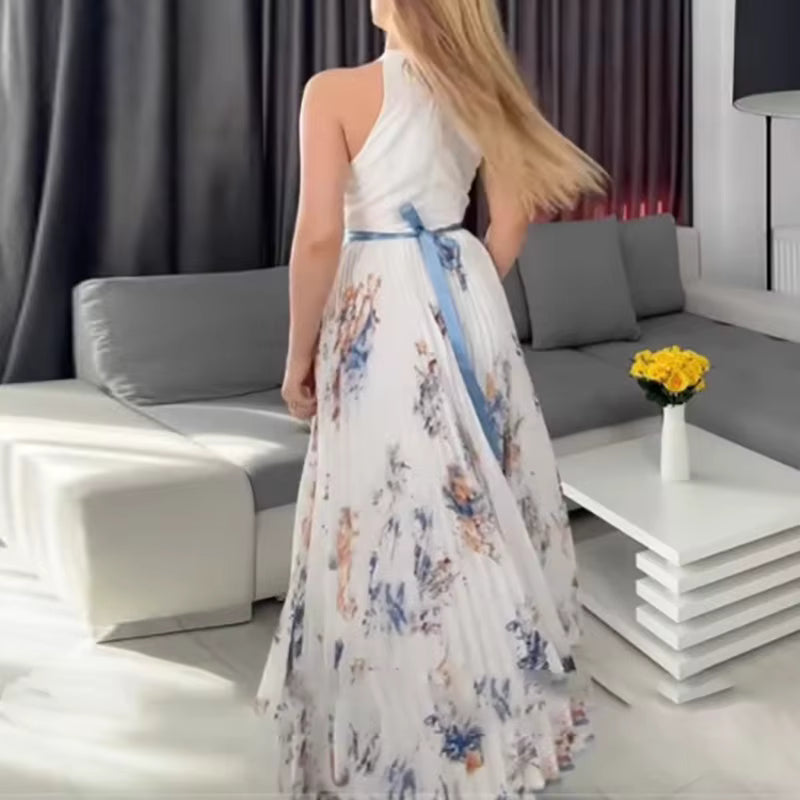 Lidia – Elegante Vestido Largo Plisado