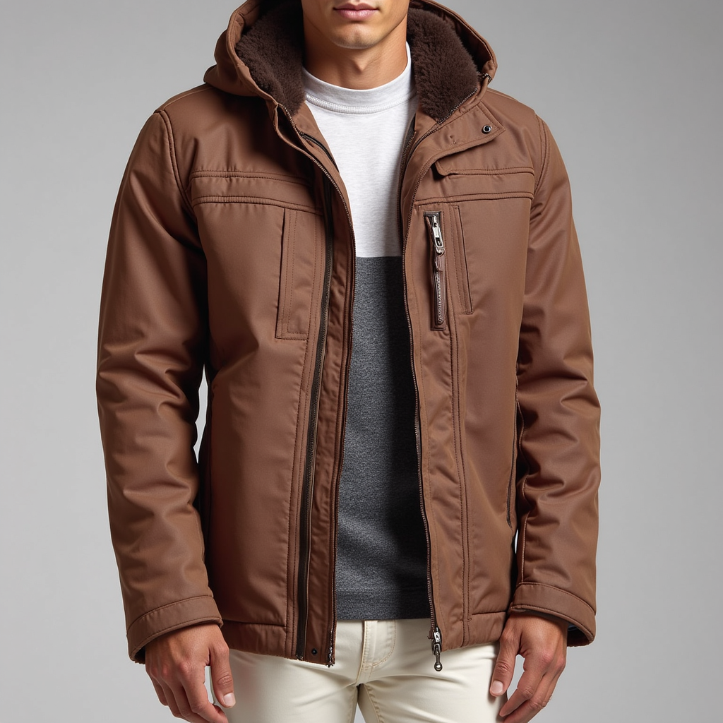 León™ – Chaqueta de hombre con capucha ajustable