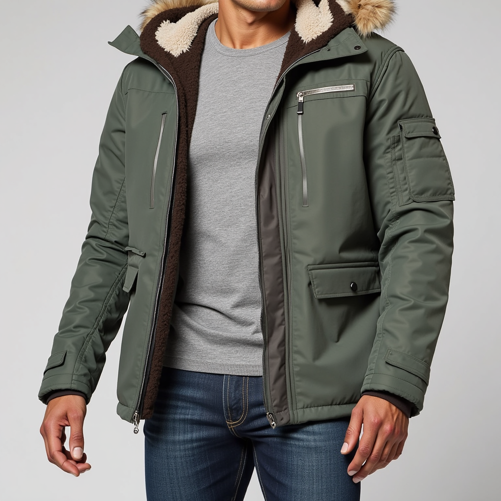 León™ – Chaqueta de hombre con capucha ajustable
