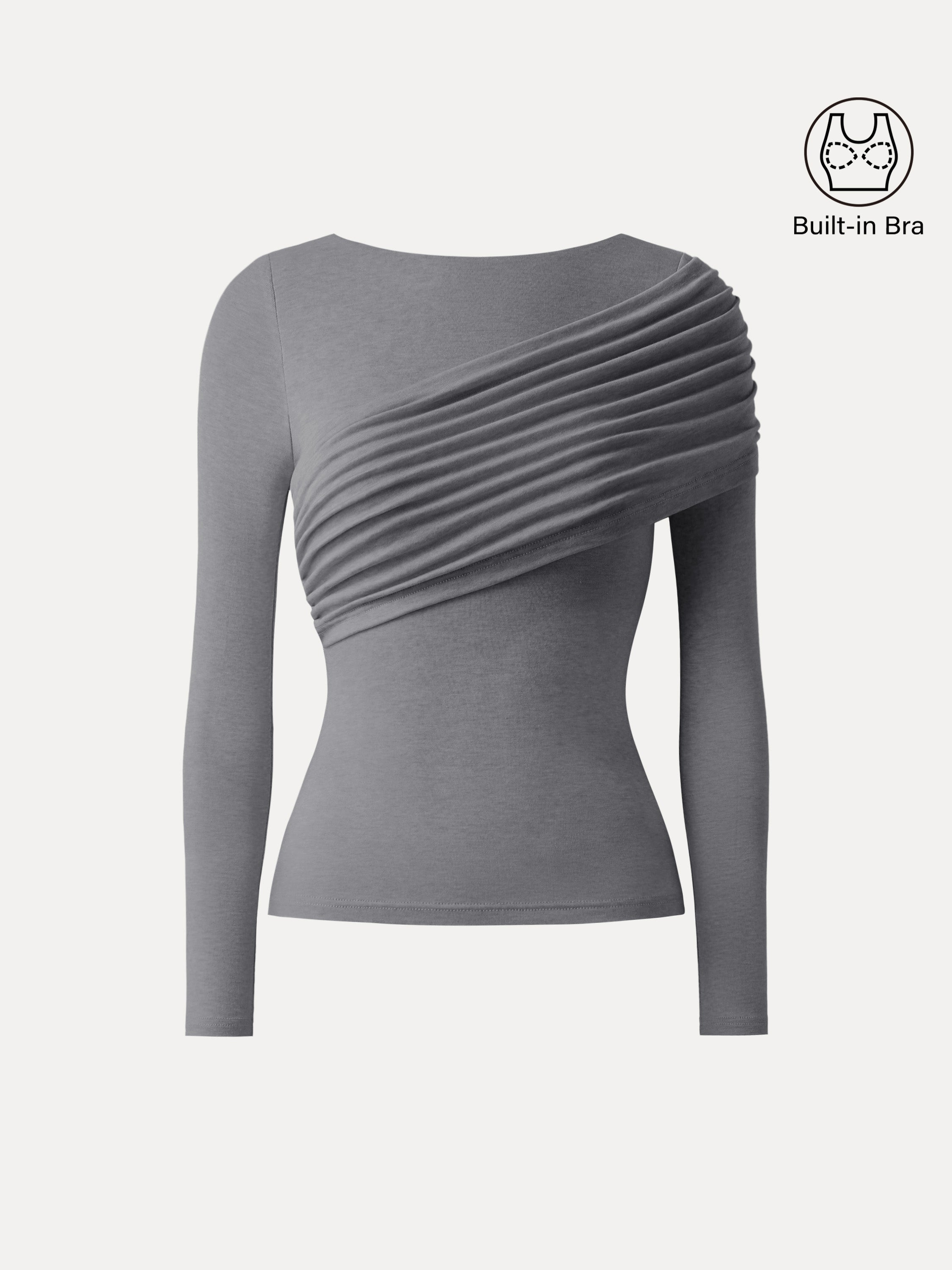 Valentina | Top de manga larga Brami fruncido en lana Tencel