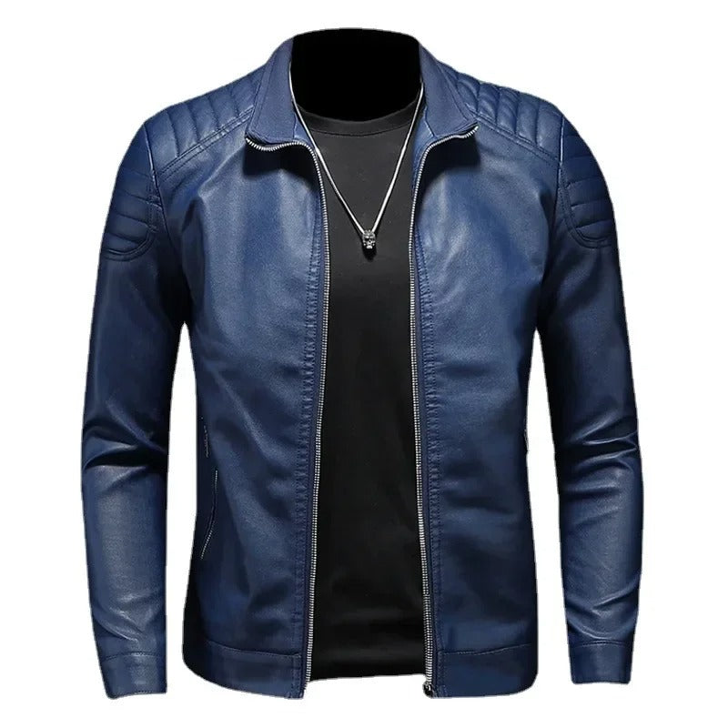 Piotr™ | Chaqueta de Cuero con Cuello