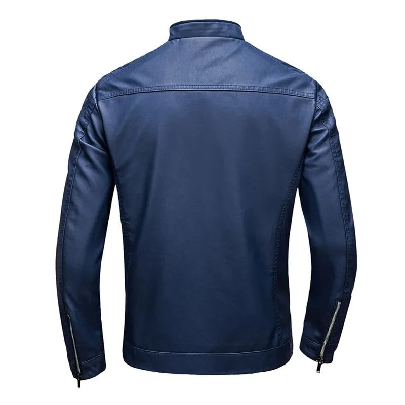 Piotr™ | Chaqueta de Cuero con Cuello