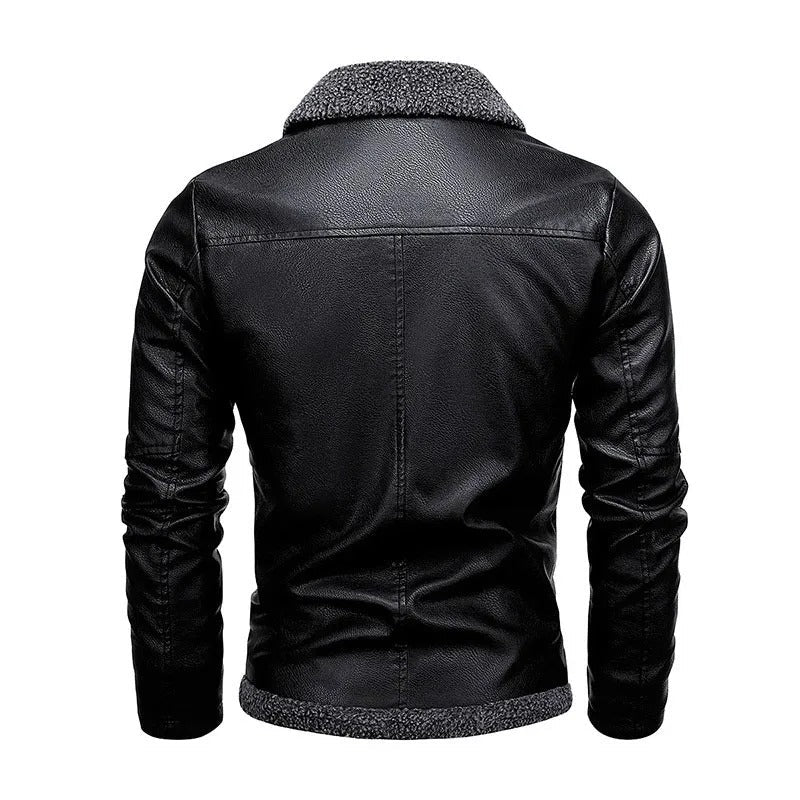 Łukasz™ | Chaqueta de cuero elegante con forro de felpa
