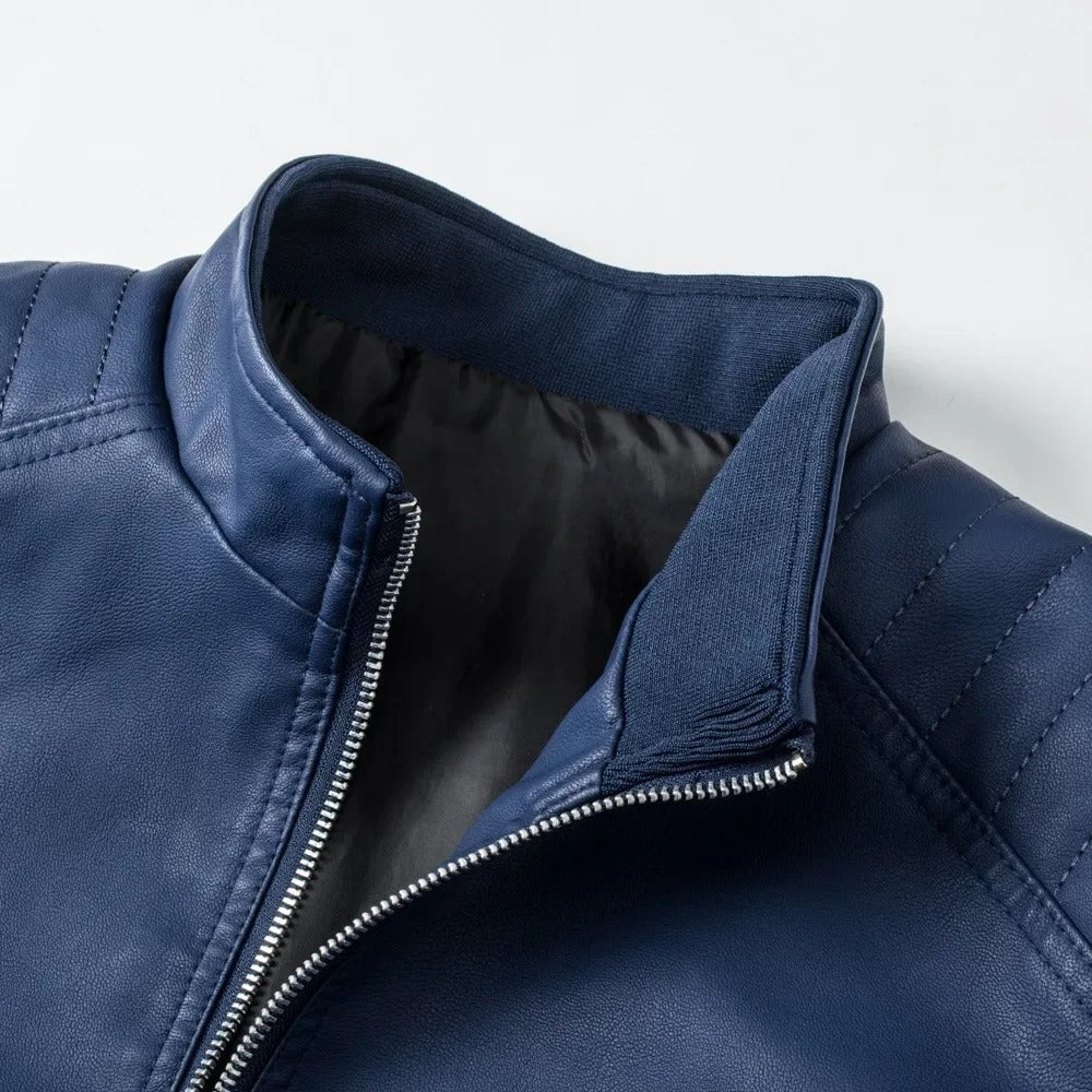 Piotr™ | Chaqueta de Cuero con Cuello
