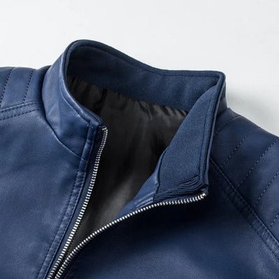 Piotr™ | Chaqueta de Cuero con Cuello
