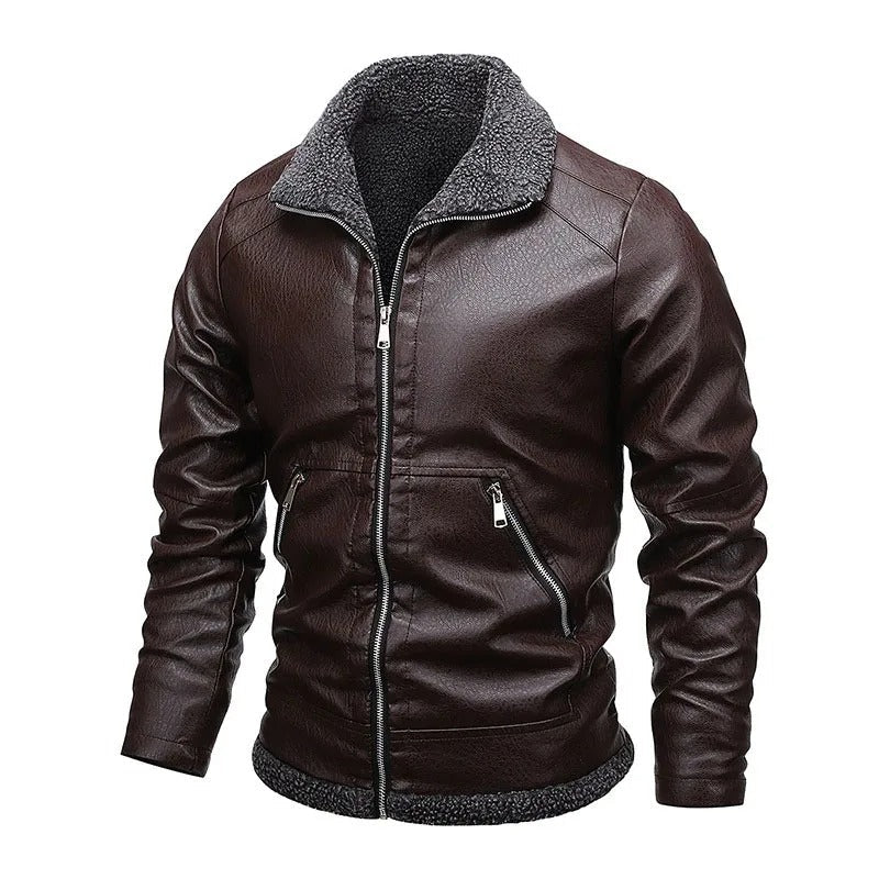 Łukasz™ | Chaqueta de cuero elegante con forro de felpa