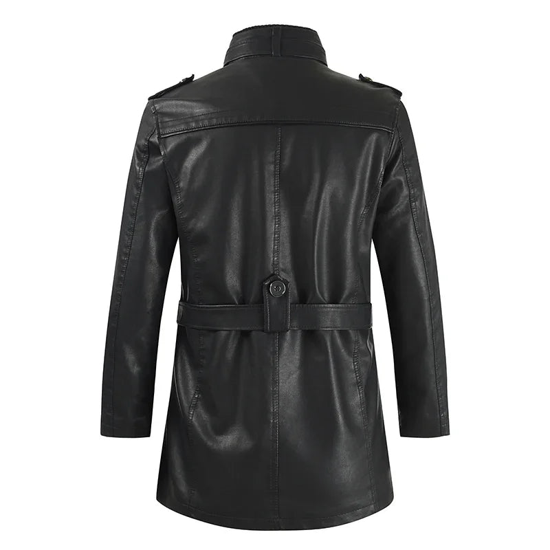 Krystian™ | Chaqueta Biker de Cuero Larga y Elegante