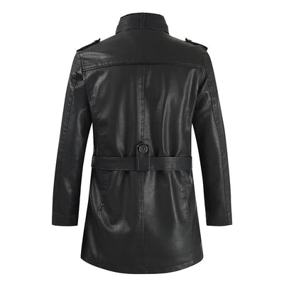 Krystian™ | Chaqueta Biker de Cuero Larga y Elegante