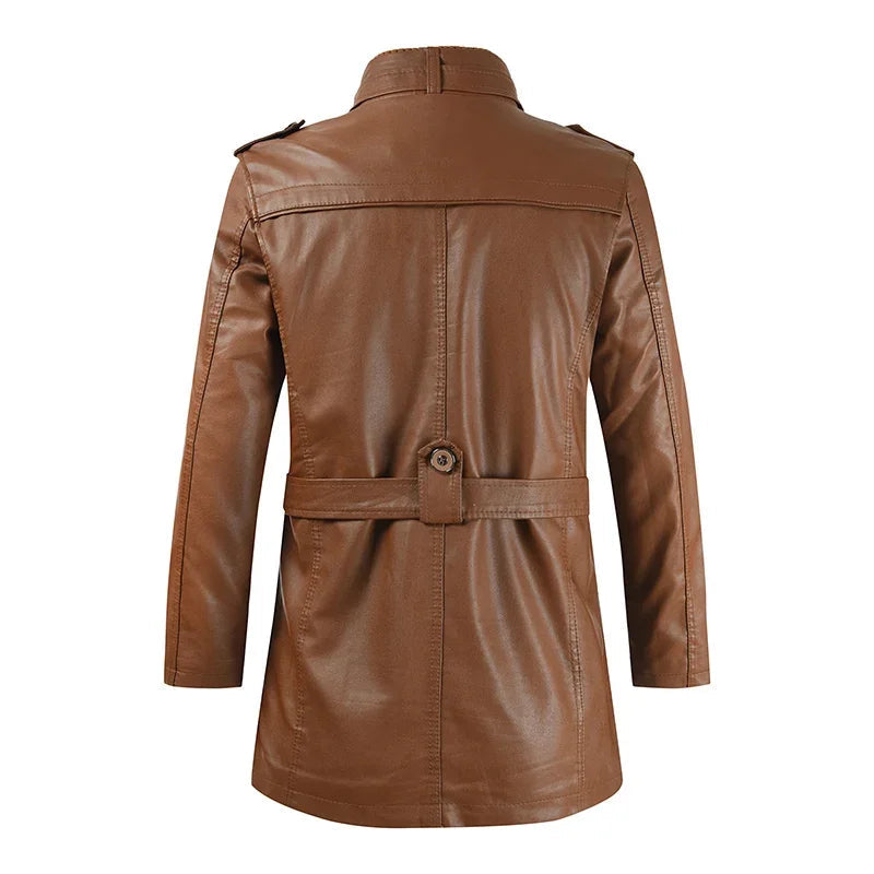 Krystian™ | Chaqueta Biker de Cuero Larga y Elegante