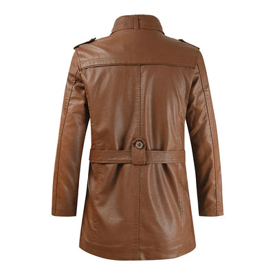 Krystian™ | Chaqueta Biker de Cuero Larga y Elegante